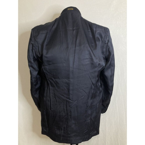 Mens Suit Jacket Blazer Sport Coat 40R 44" Navy Blue 2 Button Wool Stafford Mint - Picture 11 of 15